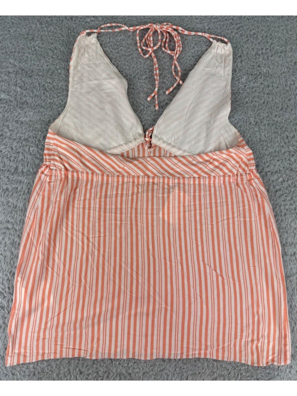 J.Crew Melon Striped Halter Charlotte Top S Tie Front Summer Style Beach Casual - Picture 6 of 15